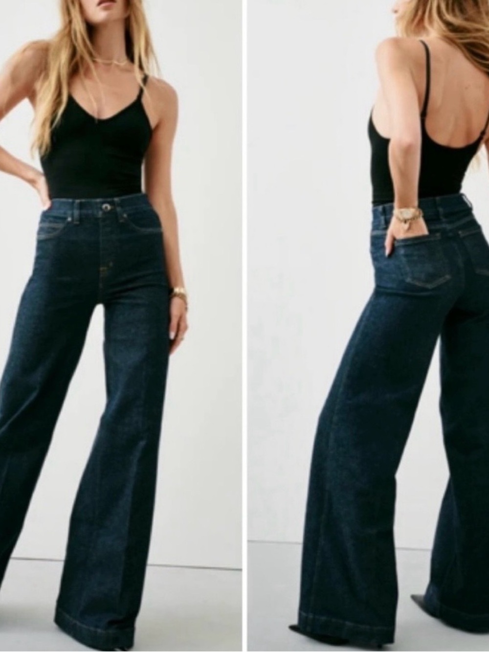 SPANX High-Rise Wide-Leg Jeans Pull On -Small Regular- Sold Out Online - NWT